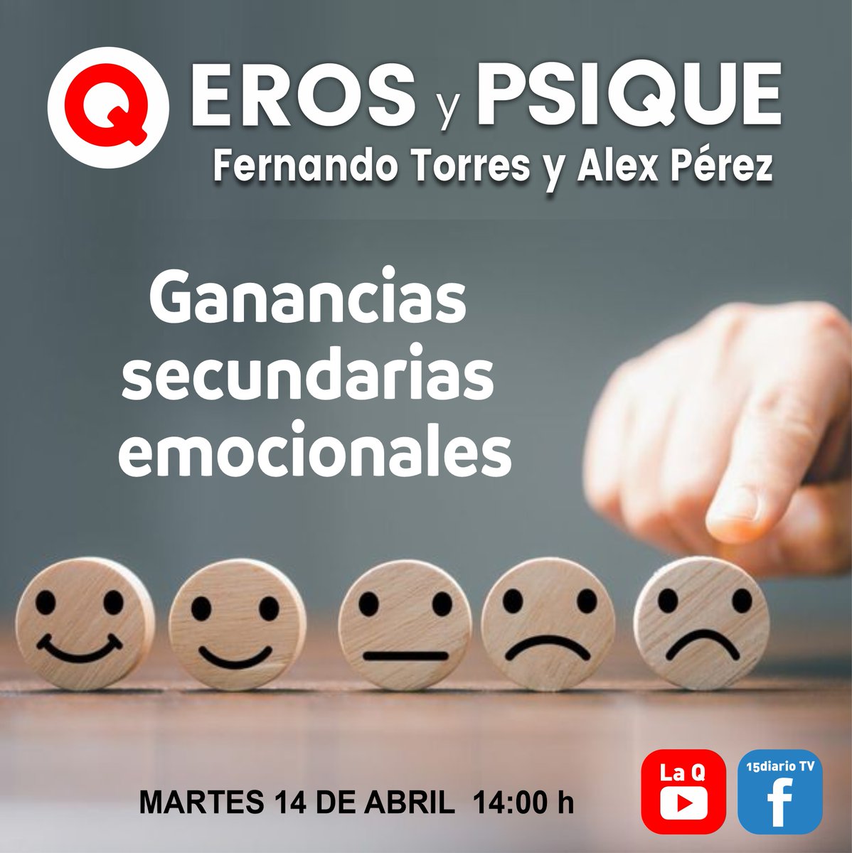 🤏En unos momentos más...
💘#ErosyPsique🧠
Ganancias secundarias emocionales
Conducen: Fernando Torres y Álex Pérez
⏰2 pm por #LaQmex
👇Suscríbete a nuestro canal de YouTube:
tinyurl.com/4fvdvpc6
