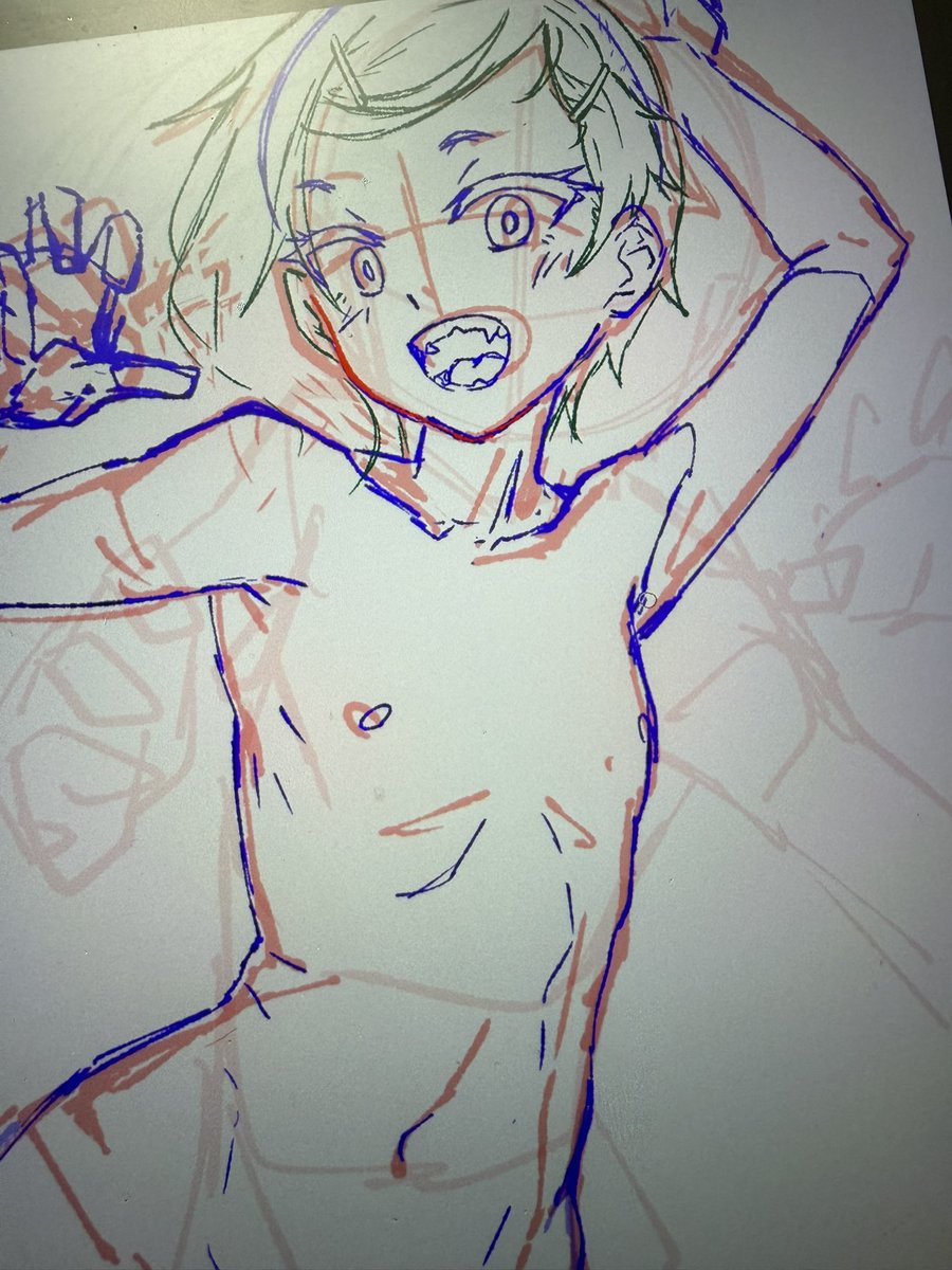 せっかくいい身体のボディラインのラフ描けたけど

これ 服着るから意味ない🤣 