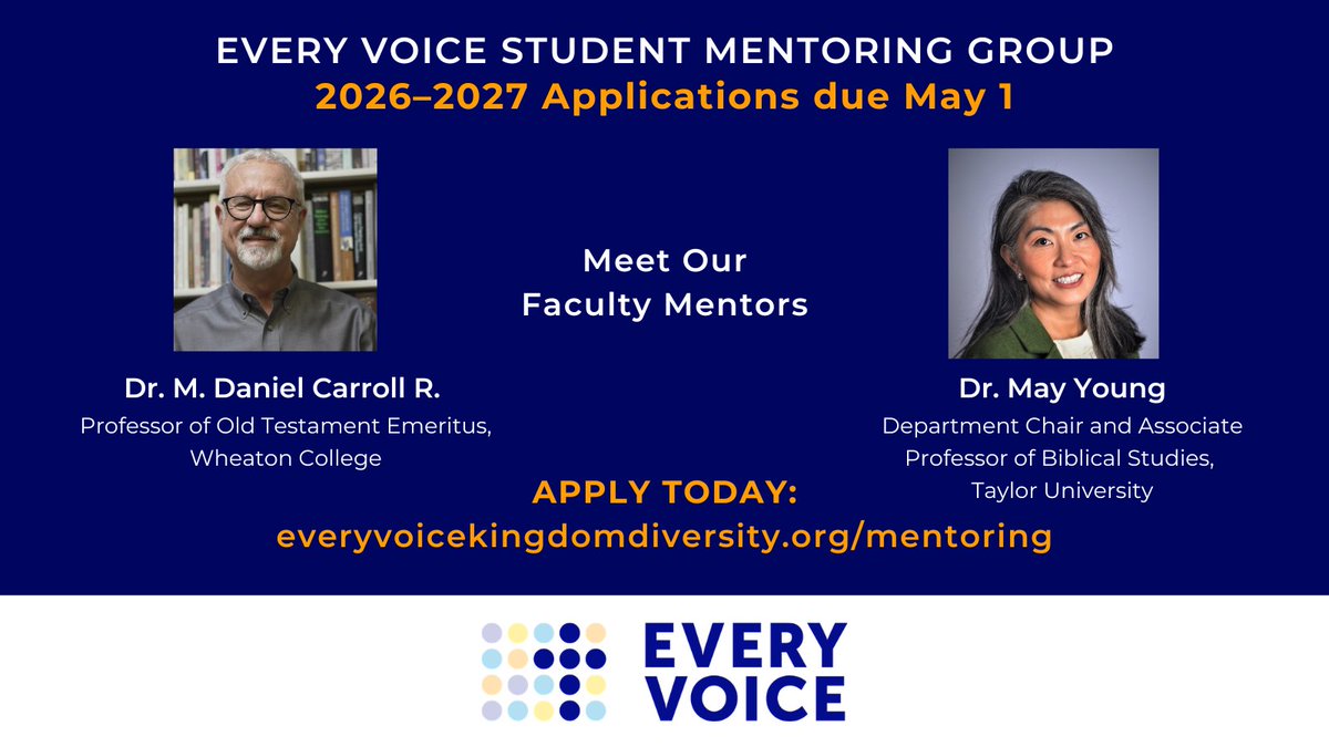 AbernethyOTProf's tweet photo. Students in Biblical Studies who are looking for a cohort and mentoring from some wonderful scholars and people, consider applying for this with @everyvoicekd 
https://t.co/VAcPAHXO24 https://t.co/vHbUTQrtcP