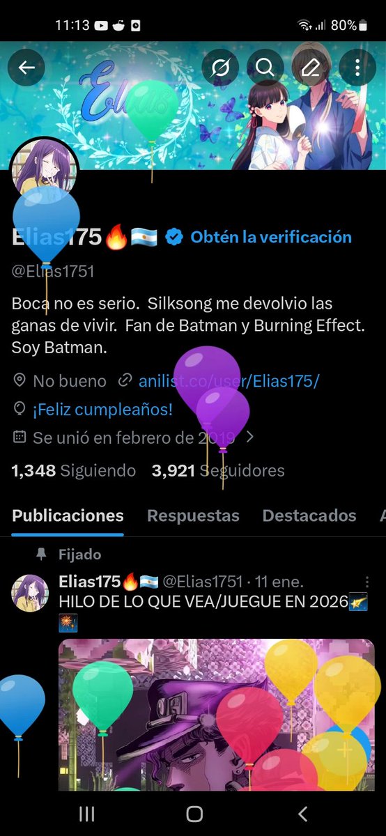 Globitos en mi perfil