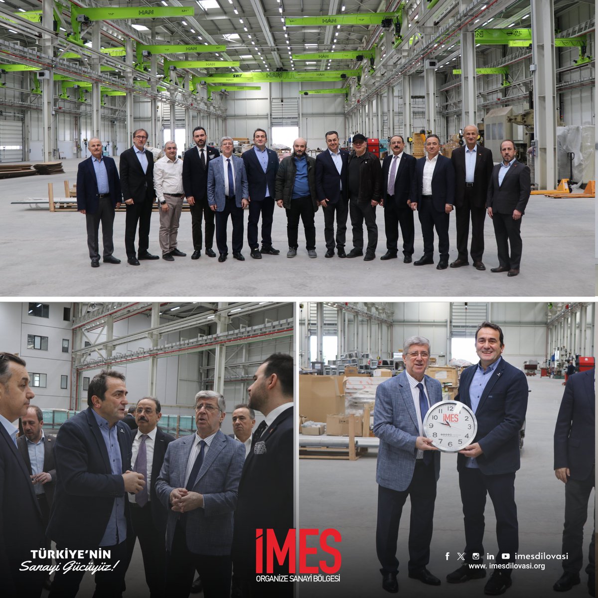 imesdilovasi's tweet photo. İMES OSB Yönetim Kurulu Başkanımız Ahmet Tokkan ve beraberindeki heyetimizle birlikte bölgemizde faaliyet gösteren firmalarımızı ziyaret ettik.

Farklı alanlarda üretim gücüyle öne çıkan firmalarımızdan; 
-Han Makina (Rulmanlar ve Döndürme Sistemleri), 
-Uzel Plastik (Plastik Ambalaj Üretimi), 
-Batek Makina (Batarya Üretim Hatları) ve 
-Dadaş Metal (Yapısal Çelik ve İnşaat İşleri) ile bir araya geldik.

Yapılan ziyaretlerde, firmaların üretim süreçlerine dair detaylı bilgiler alınırken, sektörel gelişmeler üzerine karşılıklı değerlendirmelerde bulunuldu. Ayrıca sanayicilerimizin beklenti ve önerileri üzerine verimli sohbetler gerçekleştirildi.

#İMESOSB #SanayiZiyaretleri #Üretim