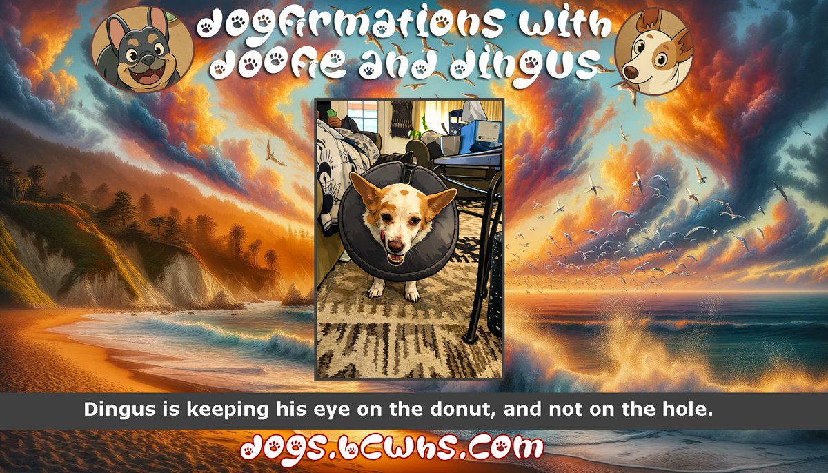 BCWHSecurity's tweet image. Dogfirmations with Doofie and Dingus: Donut Worry
 
Dingus is keeping his eye on the donut, and not on the hole.
 
View Dogfirmation: dogs.blackcatwhitehatsecurity.com/?dogID=160#tod…
 
#Donut #Worry #Technology #ArtificialIntelligence #Animals #Photography #Dog #Nature #Pets #Affirmations