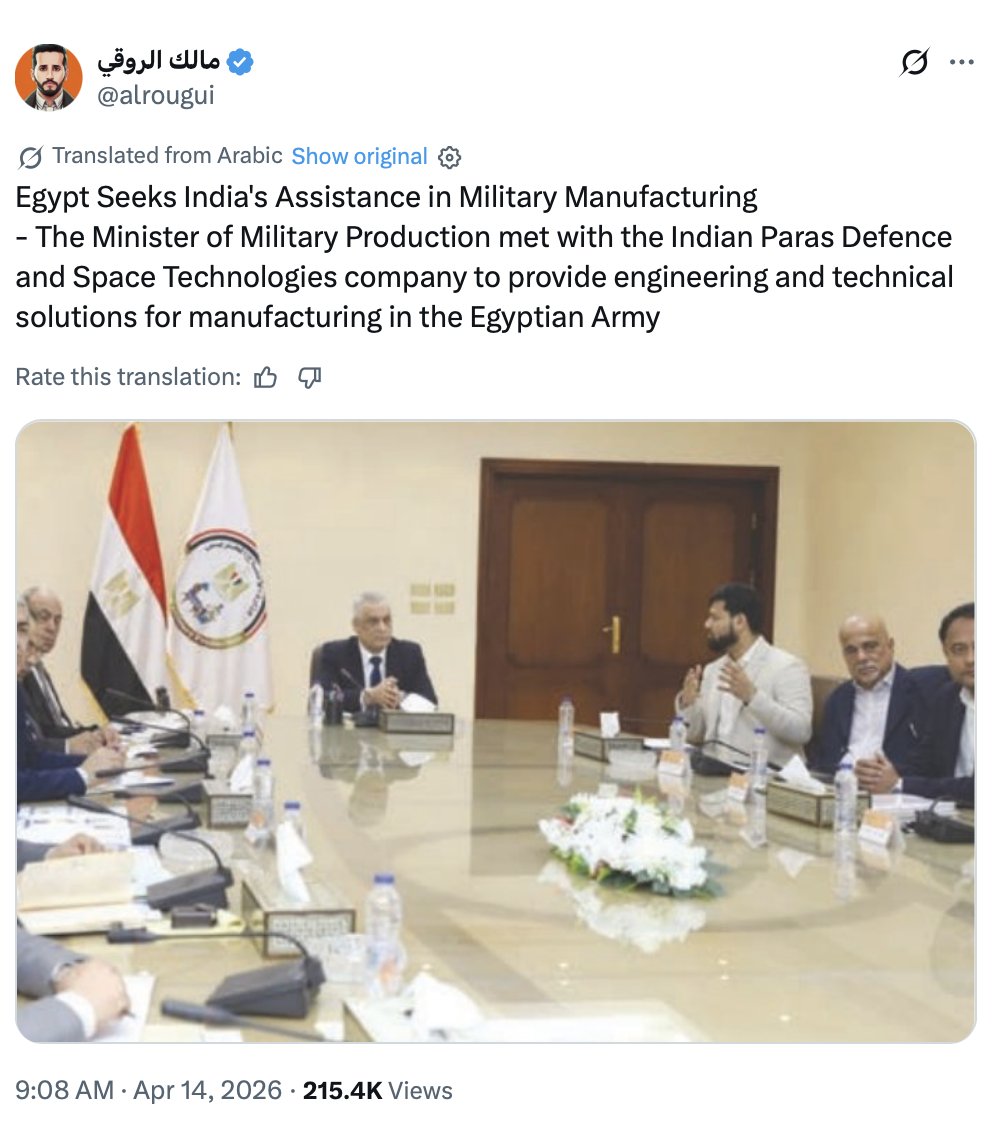 avarakai's tweet image. #Turkey &amp;amp; #Pakistan would get access to our tech through Egypt.

India should keep @ParasDefence like companies away from the anti-India #PEST alliance members. Anyone from #PEST should be kept away from strategic industries - including Defence.

@MEAIndia @PMOIndia