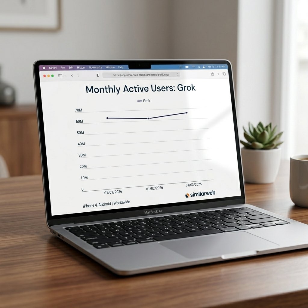 teslaownersSV's tweet image. Grok monthly active users:

Jan 2026: 63.86M
Feb 2026: 61.94M
Mar 2026: 65.69M