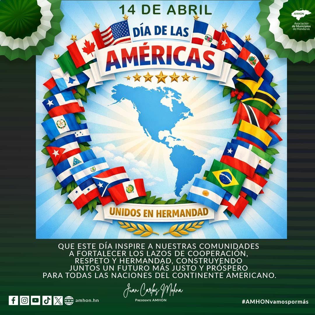 La hermandad de los pueblos americanos es nuestra mayor riqueza.
🇭🇳🇨🇴🇧🇷🇦🇷🇳🇮🇲🇽🇨🇷🇺🇸🇵🇪