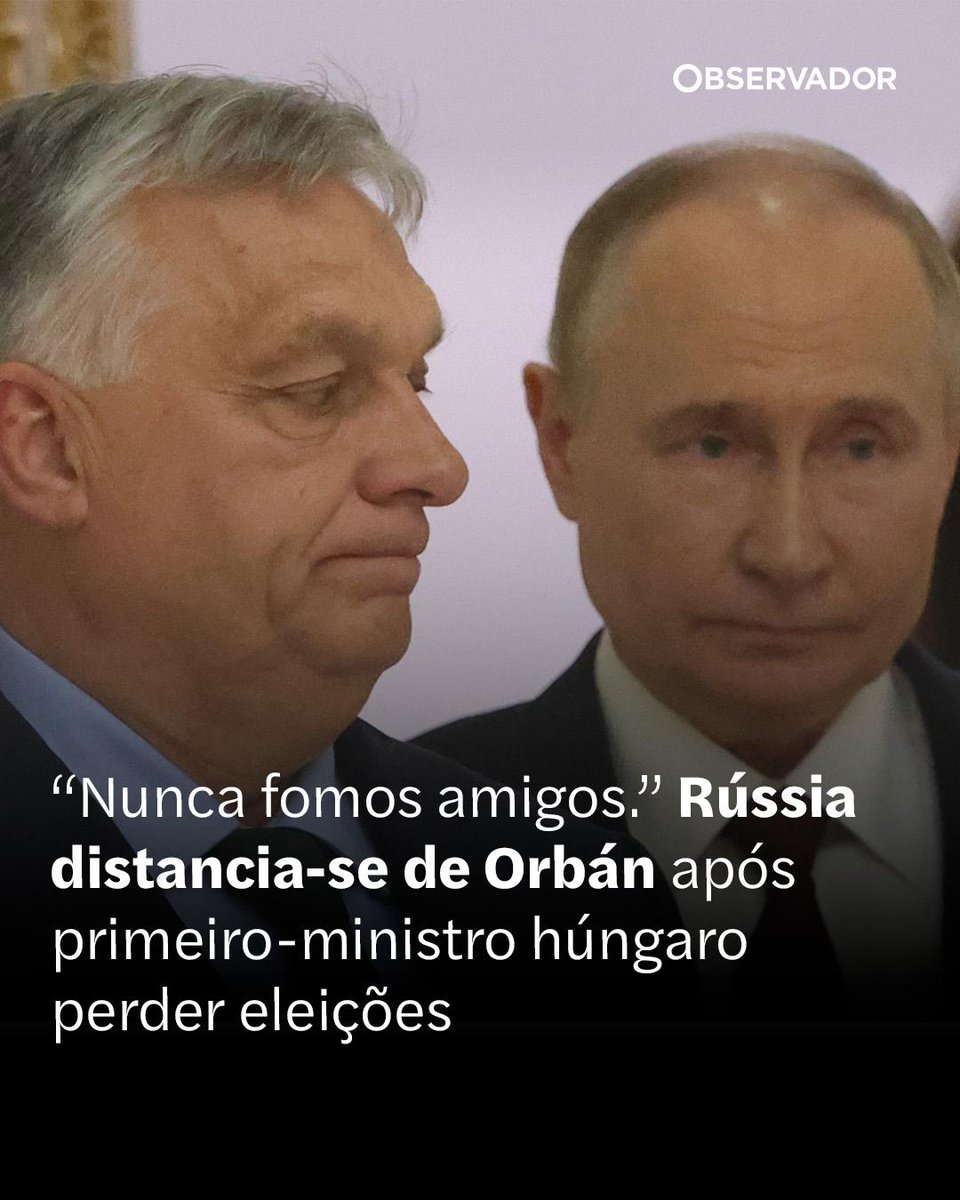 observadorpt's tweet image. Rússia diz agora que nunca "foi amiga" do primeiro-ministro em funções da Hungria, apesar de Orbán ter dito a Putin que estaria "ao seu serviço". Moscovo respeita resultado eleitoral húngaro.

#Hungria #Rússia #Mundo