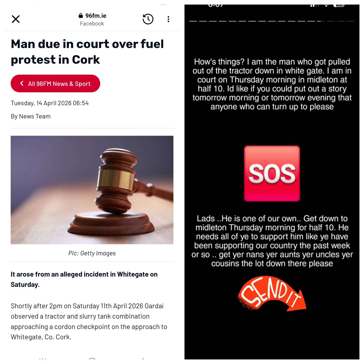 BligheDerek's tweet image. Fuel protester in court on Thursday, 10am Midleton.
Support if you can.
🇮🇪