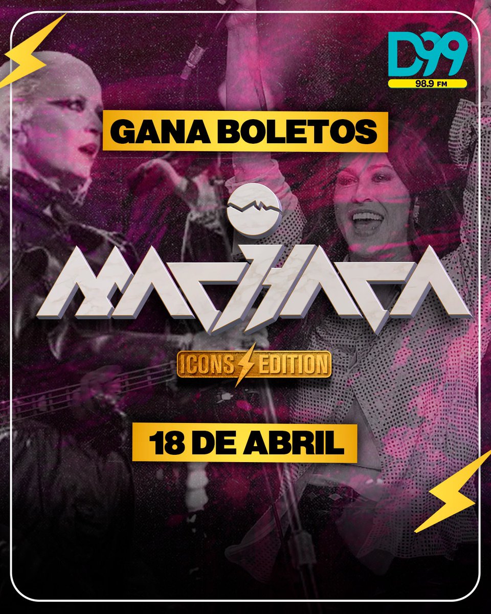 D99Radio's tweet photo. 🔥Gana boleto para el @machacafestival 🔥

Participa aquí ---->  https://t.co/lTwjf78Rig https://t.co/lOyfDI72Qy