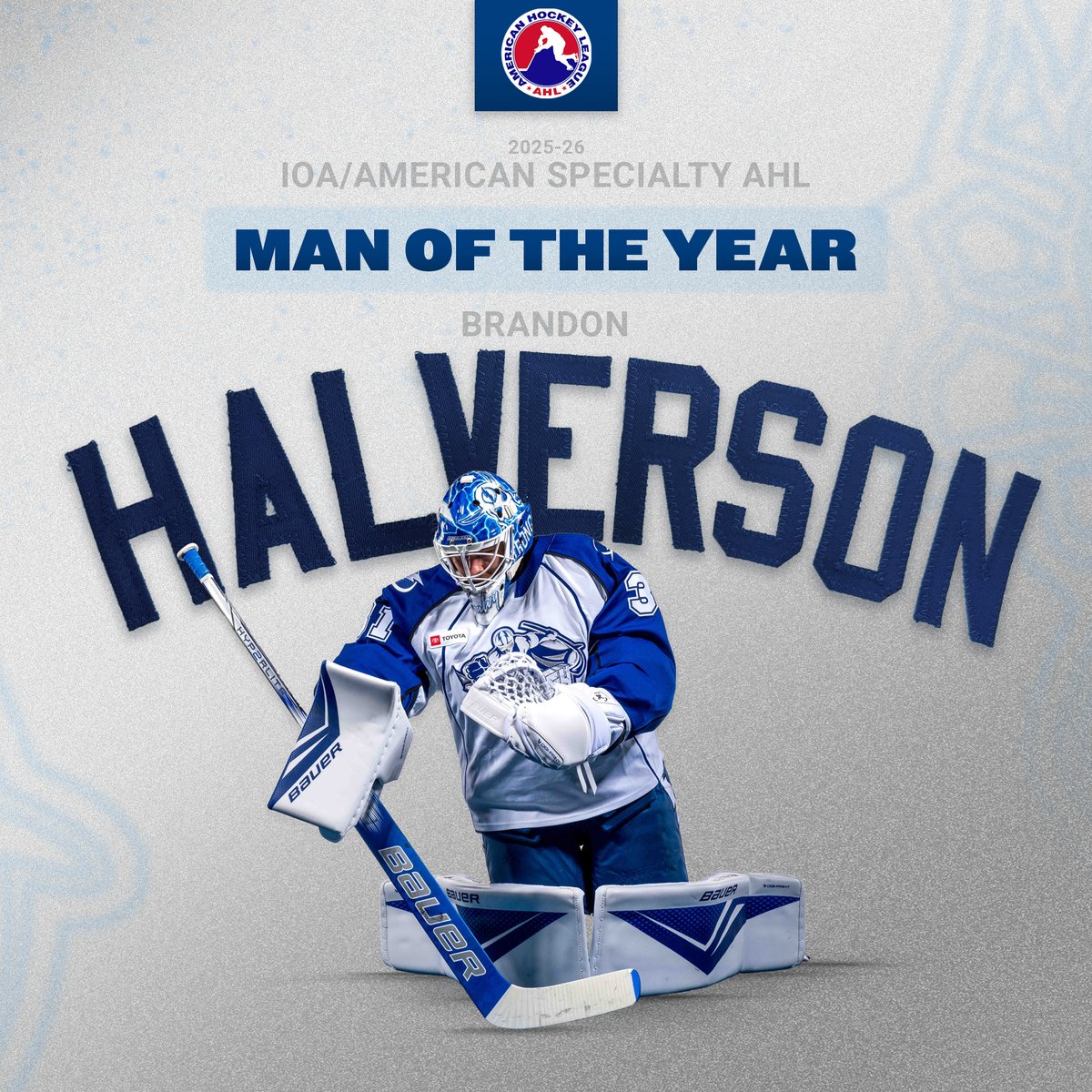 HALVY 👏

Congratulations to Brandon Halverson on being named our IOA/American Specialty AHL Man of the Year!