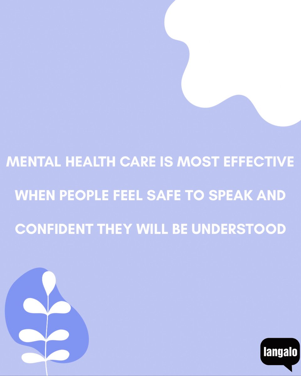 langaloinc's tweet photo. When people can express themselves freely, they’re better able to connect, receive care, and start their path toward healing.

#LanguageAccess #MentalWellbeing #HealingThroughWords https://t.co/GeD1PUed0N