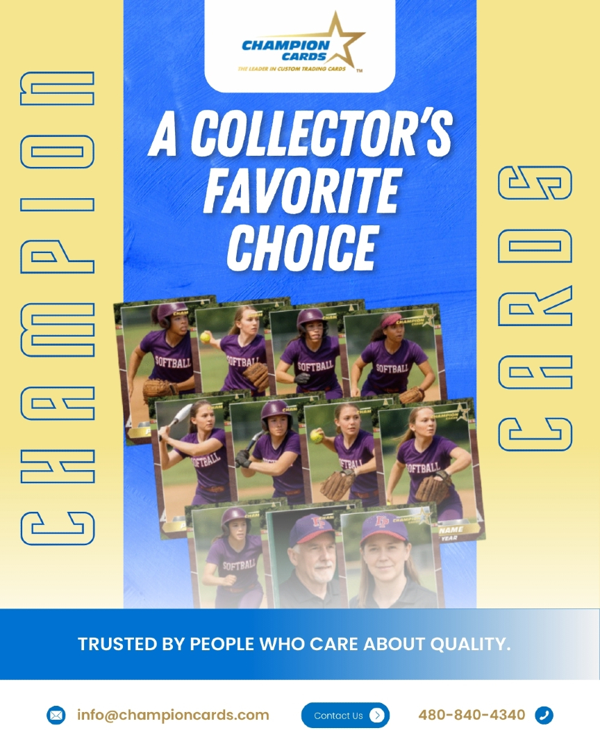 championcardsUS's tweet image. Trusted by collectors who know quality. Premium feel. Consistent results. Choose Champion today. #ChampionCards #CollectorsChoice #PremiumCards #CustomTradingCards #TeamLegacy