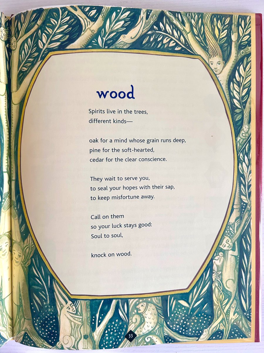 stefkidlit's tweet image. Today’s #NationalPoetryMonth pick is “Wood” by @janetwongauthor from her book KNOCK ON WOOD: POEMS ABOUT SUPERSTITIONS, w/ enchanting illustrations by Julie Paschkis 🪾✨

I also recommend checking out their book NIGHT GARDEN, one of my fav #kidlit poetry books! 
#poetrycommunity