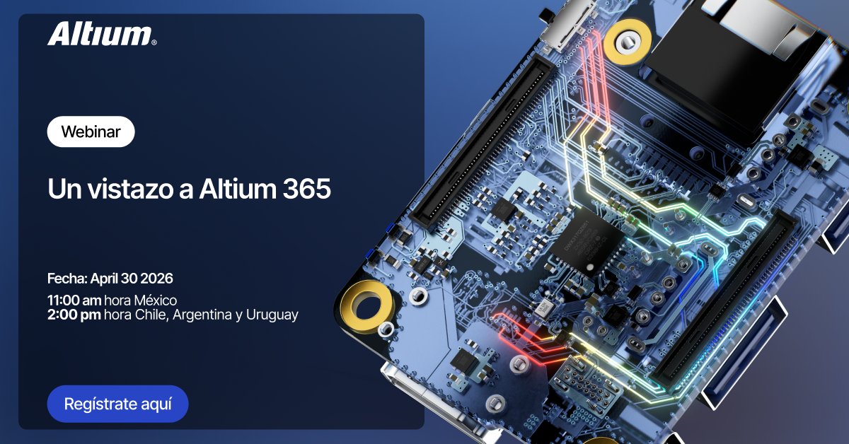 americarep's tweet photo. ¡Lleva tus diseños electrónicos a la nube con Altium 365! 
¿Buscas optimizar tu flujo de trabajo y colaborar en tiempo real? Descubre cómo aprovechar Altium 365 para gestionar tus proyectos de forma sencilla y práctica.
En este seminario web gratuito, https://t.co/nRtPvIQLDA