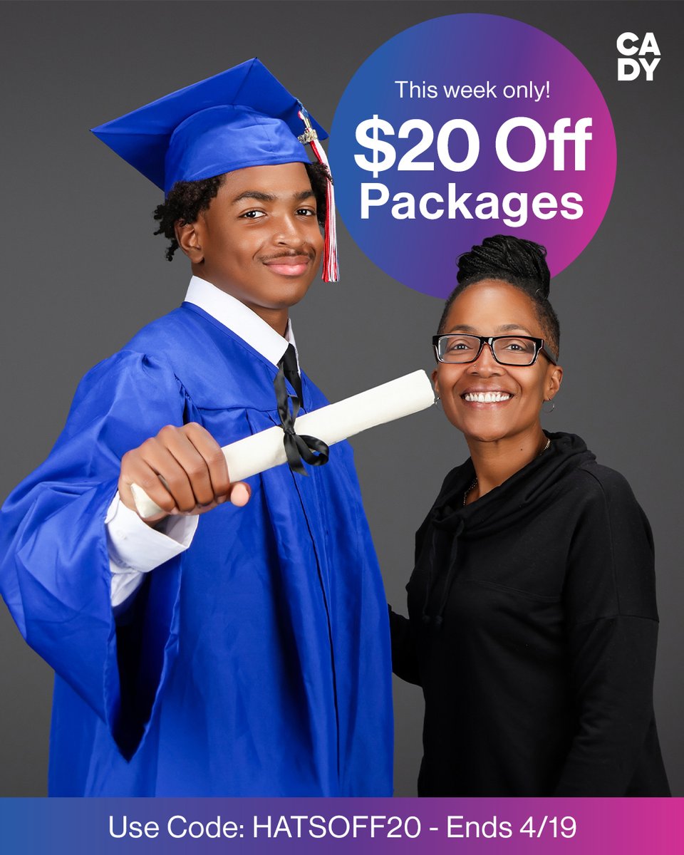 Cady_Studios's tweet photo. 🎓 You asked, it’s back! Cap &amp; Gown packages are $20 OFF for a limited time. Shop now: https://t.co/VSXV8JOpLf 📸✨

#CapandGown #Senior2026 #Classof2026 #CADY https://t.co/jlw2N0MqTg