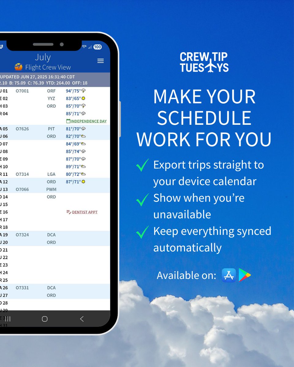flightcrewview's tweet image. Export your trips.

Share availability.

Stay synced. ✈️

#CrewLife #PilotLife