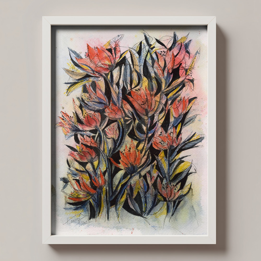 hanikoart's tweet image. Tulip Abstraction #abstract #tulips #floral #watercolor #painting #modern #wallart #contemporary #giftidea art2arts.co.uk/artwork/tulip-…
