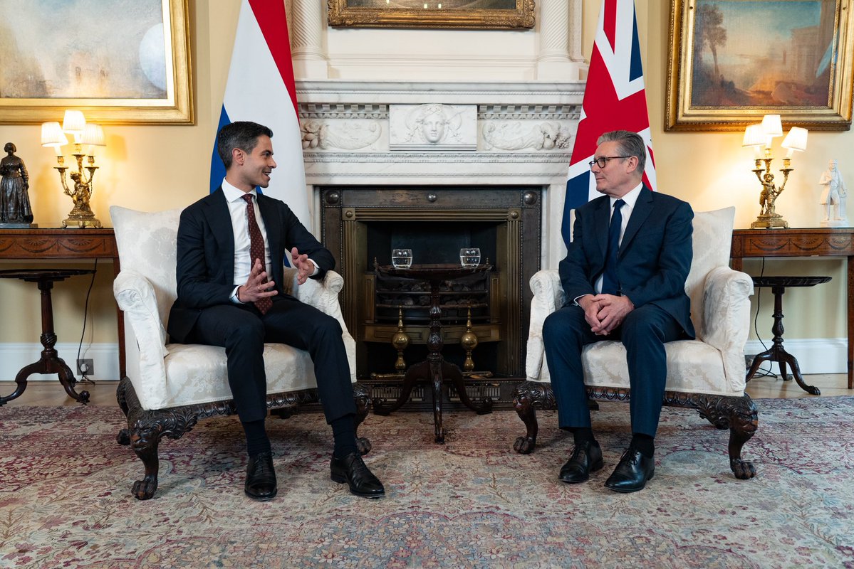 aamajnews_EN's tweet image. #PHOTOS
Rob Jetten, the Netherlands PM, met UK Prime Minister Keir Starmer in London to discuss rising geopolitical tensions, including security in the Strait of Hormuz, continued support for Ukraine, and cooperation on the energy crisis and long-term climate goals.

#aamajnews