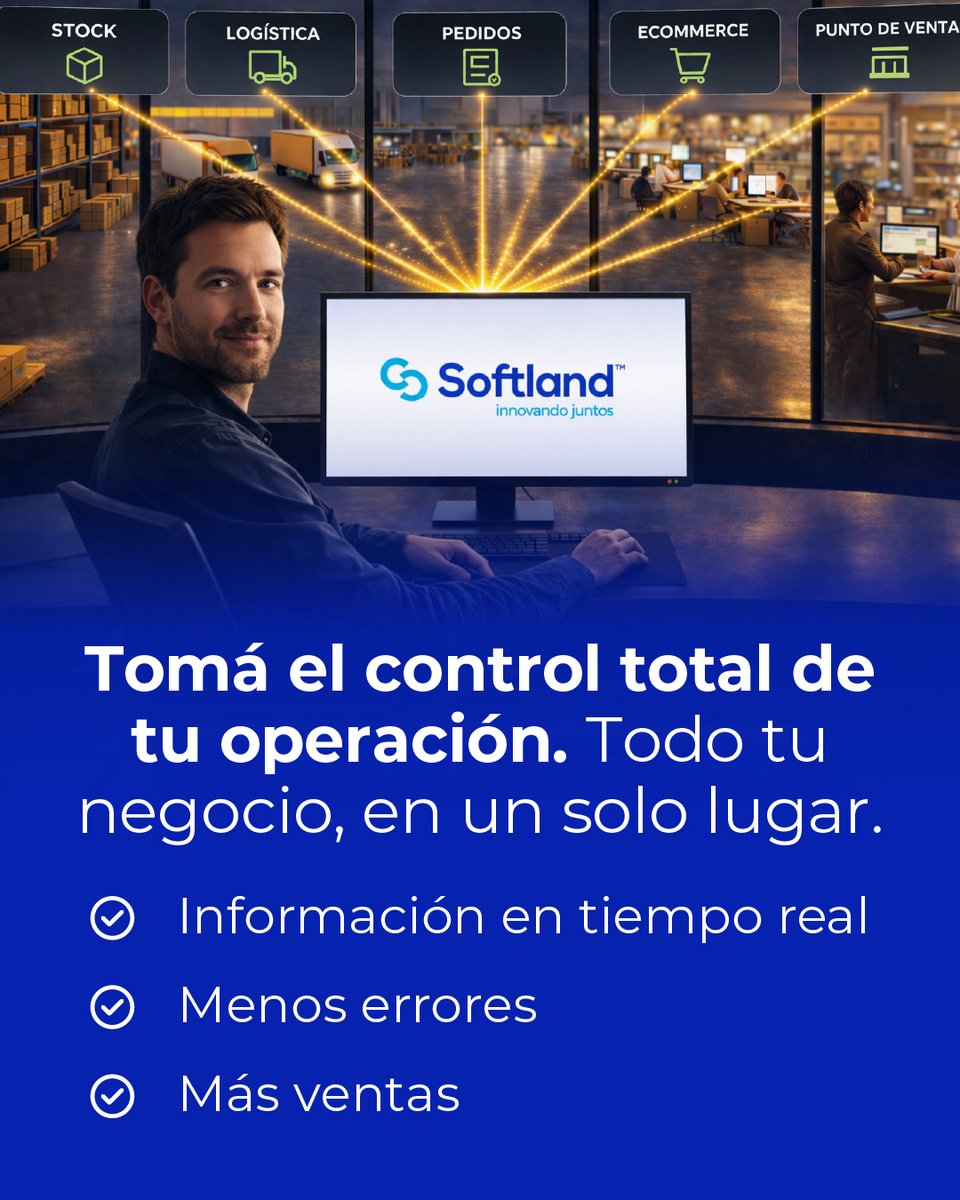SoftlandArg's tweet photo. Tu operación no necesita más esfuerzo. Necesita mejor gestión.
Con #Softland #ERP simplificás procesos y evitás errores.
 ✔️ #Automatización clave
 ✔️ Trazabilidad completa
✔️ Control de múltiples sucursales y depósitos
 ✔️ Integración con #Ecommerce

👉https://t.co/UzWya8usBX https://t.co/1i7VSOX8sE