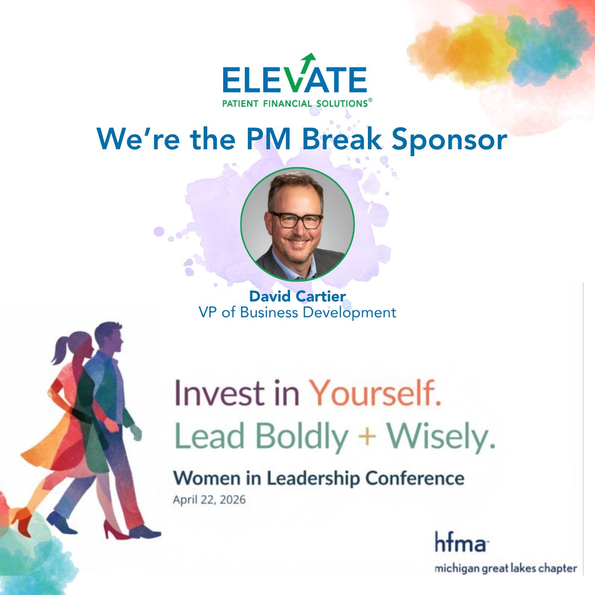ElevatePFS's tweet photo. We're proud to be the PM Break Sponsor for the upcoming
Michigan Great Lakes Chapter of HFMA Women in Leadership Conference on April 22. Our very own, David Cartier, will be on-site, stop by for a chat!
#ElevateYourRCM #RCM #RevenueCycleManagement https://t.co/gtSiQFf3xv
