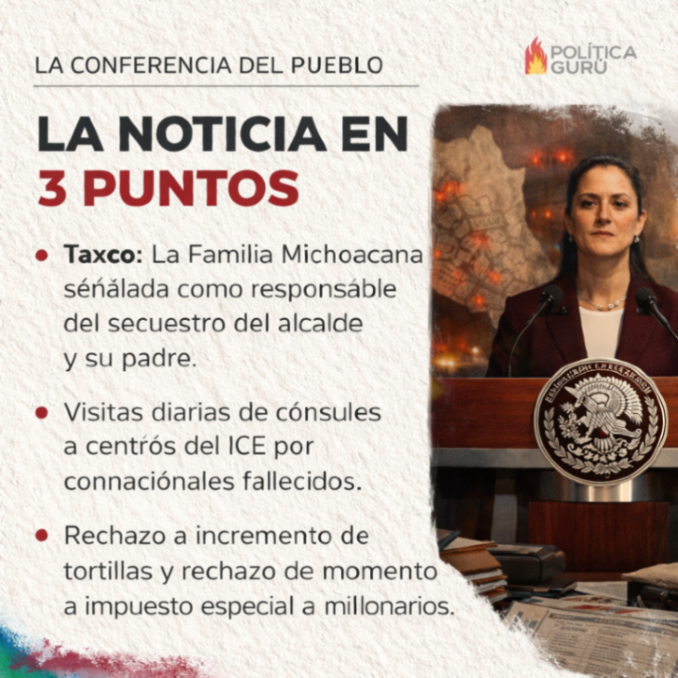 PoliticaGuru's tweet photo. Taxco, ICE, tortilla y crimen: la mañanera quiso marcar control, pero dejó claro que la presión sigue intacta.
https://t.co/F3gnwVWS1i
#PolíticaGurú #Sheinbaum #Taxco #Seguridad #Mañanera https://t.co/6mGUOQnPdh