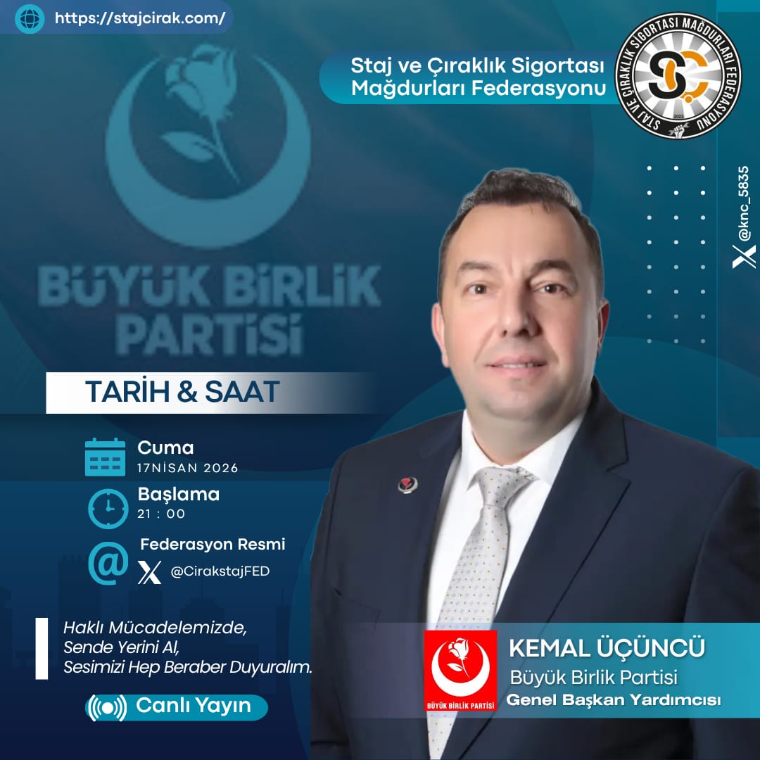 STAJ VE ÇIRAKLIK SİGORTASI MAĞDURLARI FEDERASYONU tweet media