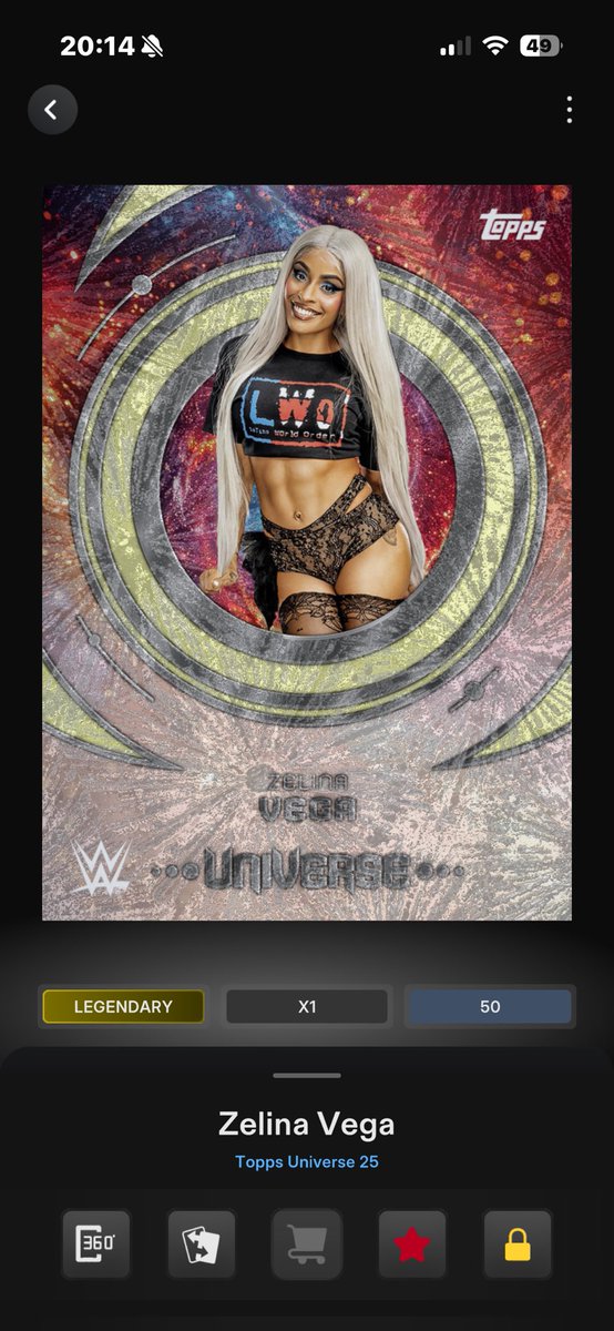 TheScript_Lisa's tweet image. Just bagged this limited to 50 card of  @ZelinaVegaWWE on #WWESlam 👌🏻✨ #ZVArmy