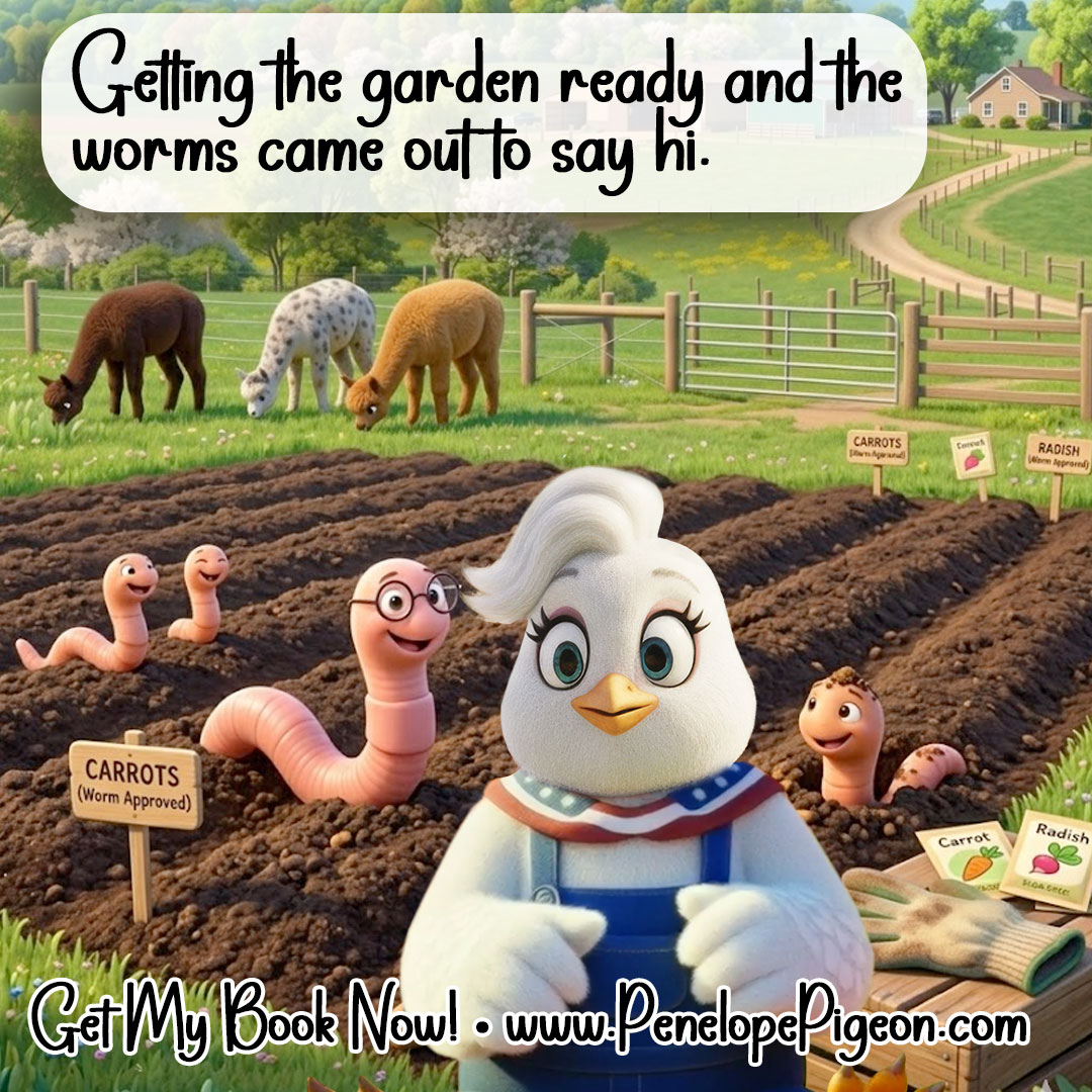 The worms are doing their job for the garden to grow.

Get my book on Amazon: amazon.com/dp/B0GBZYN2FS/
Visit my website penelopepigeon.com

#Penelope #peapoppingpigeon #childrensbook #childrensauthor #booksforchildren