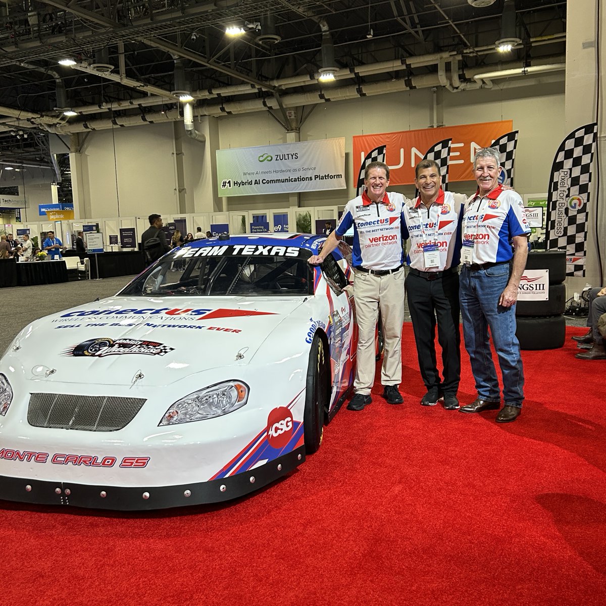 MyConectUS's tweet photo. Team Texas Racing School is with us at the NASCAR Experience at the Channel Partners Expo! 🏁

Come meet NASCAR driver David Starr, along with Bob Schabel and Jody Hill. Take a spin in one of our racing simulators, and don’t forget to snap a photo with the ConectUS NASCAR! 📸🏎️ https://t.co/7Ofk5GjrTq