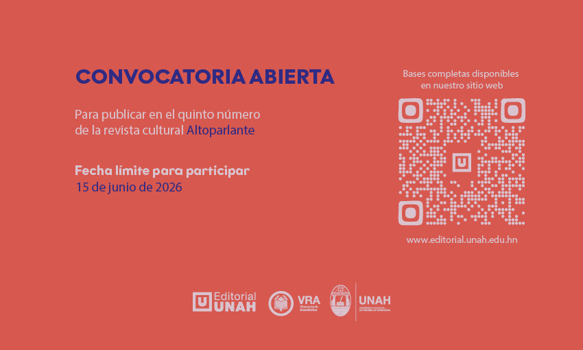 editorialUNAH's tweet photo. La Vicerrectoría Académica, a través de la Editorial UNAH, anuncia la apertura de la convocatoria para participar en el quinto número de la revista cultural «Altoparlante».

https://t.co/hAojBE70T6 https://t.co/HuryPujCFN