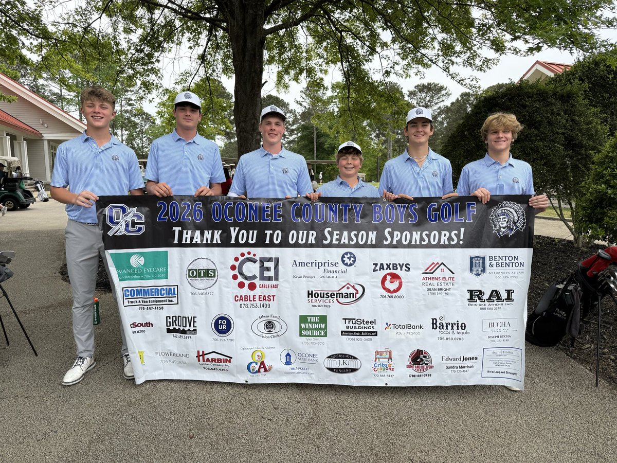 OconeeCoGolf's tweet photo. Oconee County Boys Golf placed 4th at the 2026 Granite City Classic at Arrowhead Pointe Golf Club ⛳️

Complete team effort with everyone contributing strong rounds 💪
Sophomore Barrett Barth led the way with a 77 🔥, earning an automatic qualifier spot for the Area Tournament! 🎯 https://t.co/R1k5Tro2iS