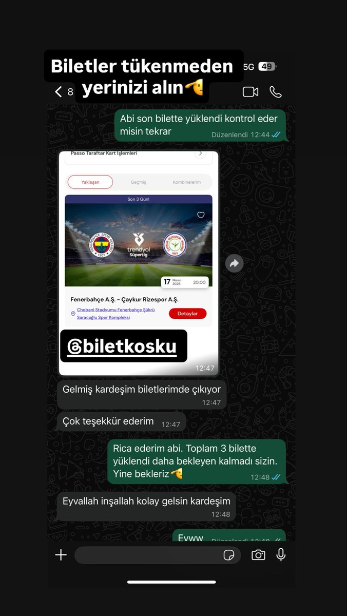 biletkosku's tweet photo. Yerinizi almayı unutmayın. Güvenilir alışveriş🙏 #Fenerbahçe #biletarıyorum #bilet #devir #bilet https://t.co/erDnwcsI3w