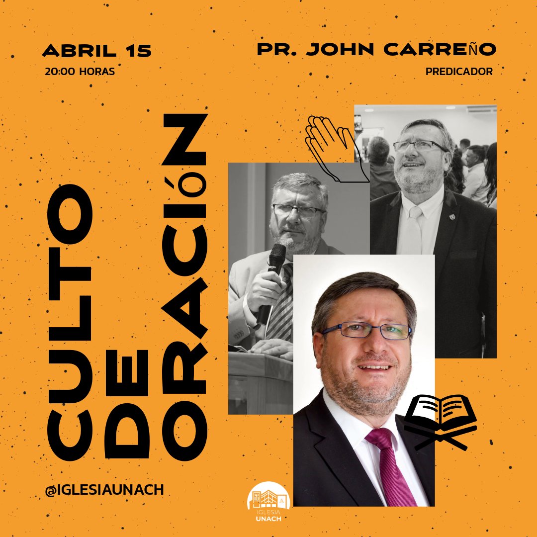🔥 Culto de Oración | Miércoles 20:00h🔥

Este miércoles tendremos un tiempo especial junto al Pr. John Carreño, compartiendo un mensaje que fortalecerá nuestra fe y comunión con Dios. 🙏

Te invitamos a ser parte de este espacio de oración, reflexión y esperanza.