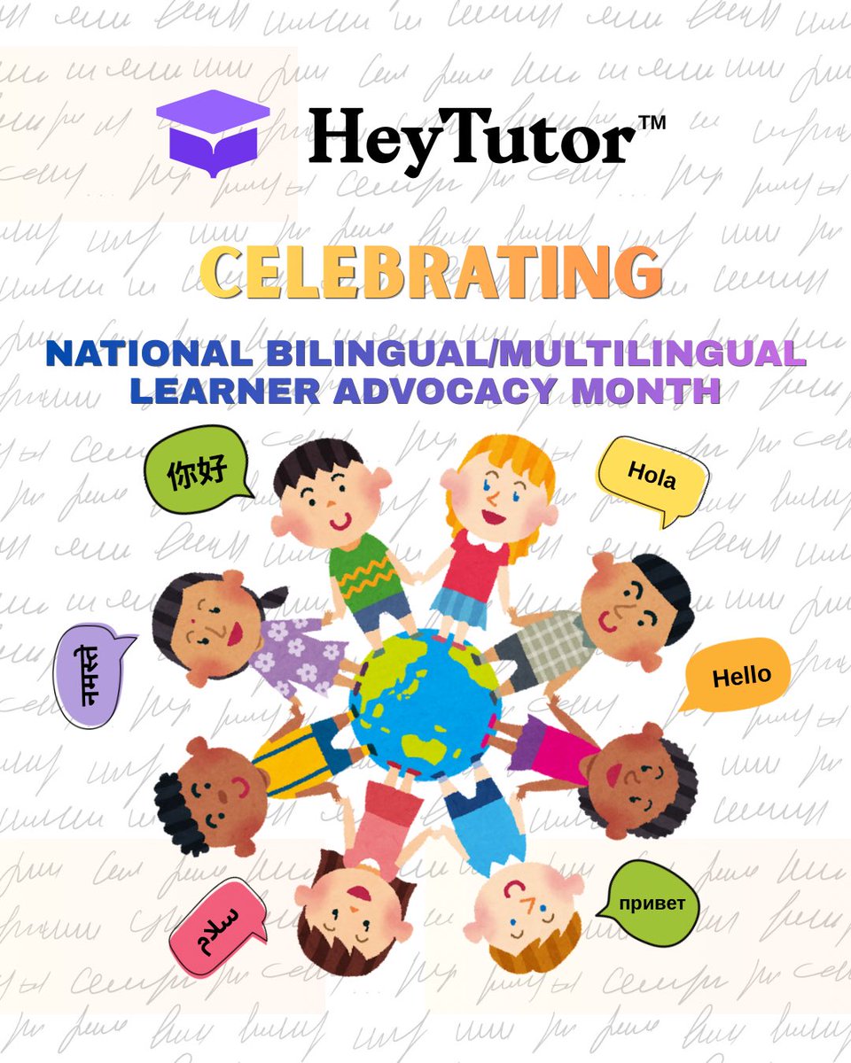 heytutor's tweet photo. This month, we’re celebrating National Bilingual and Multilingual Learner Advocacy Month by recognizing the strength, resilience, and brilliance multilingual learners bring into the classroom every day.
At HeyTutor, we’re proud to support students in a way that honors who they are. Through consistent, in person tutoring and culturally responsive support, we help learners build confidence, stay engaged, and grow academically without losing their voice.
Because learning should never come with limits.
Partners in Potential, Champions in Growth 💜