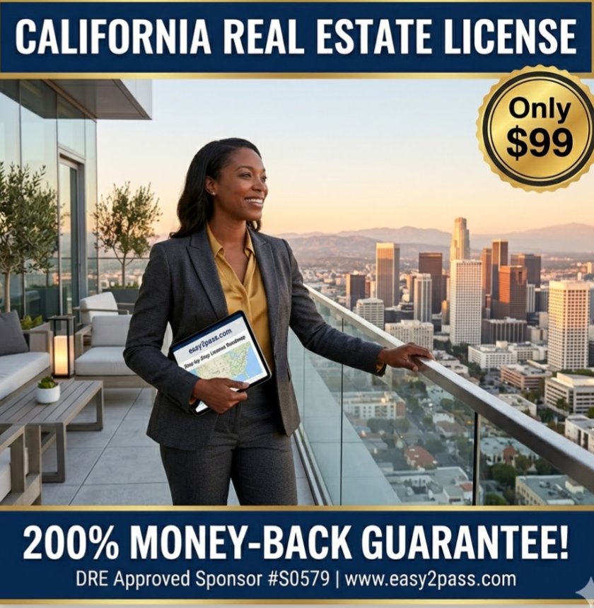 KentronicMusic's tweet image. CA RE License + 200% Money Back + DRE Approved = Zero Brainer! 💥🏠 Approved Sponsor #S0579. Enroll for only $99! We pay YOU double if you don’t pass. No risk. Visit easy2pass.com.

#CARealEstateLicense #FastPass #EasyMoney #RealEstateSchool