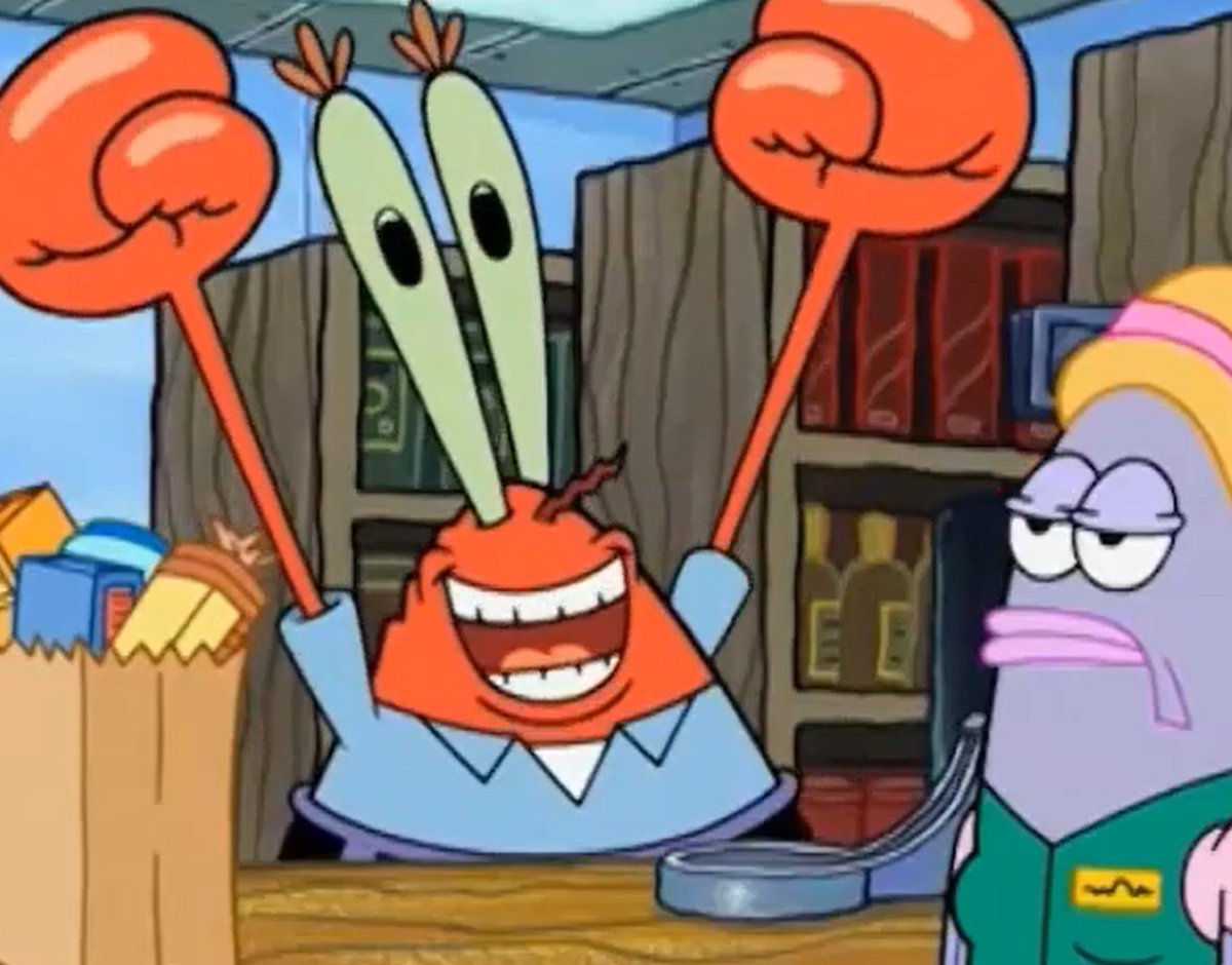 <a href="/SussedSponge/">Sponge !</a> <a href="/shunting_yard/">Shunting Yard 💙✨</a> If I had a nickel for every time this scene played in this episode, I'd have 
HOORAY!
2 nickels!