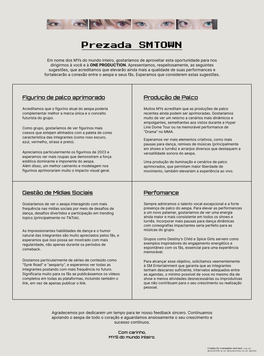 Se você é MY, por favor, compartilhe! Vamos buscar um tratamento melhor para o aespa💜🩵

Levantem essas hashtags exigindo a atenção da SM Entertainment e da One Production!

#MYswantbettertreatment4aespa
#SMlistentoMYs #aespahearMYsout
<a href="/aespa_official/">aespa</a> <a href="/SMTOWNGLOBAL/">SMTOWN</a>