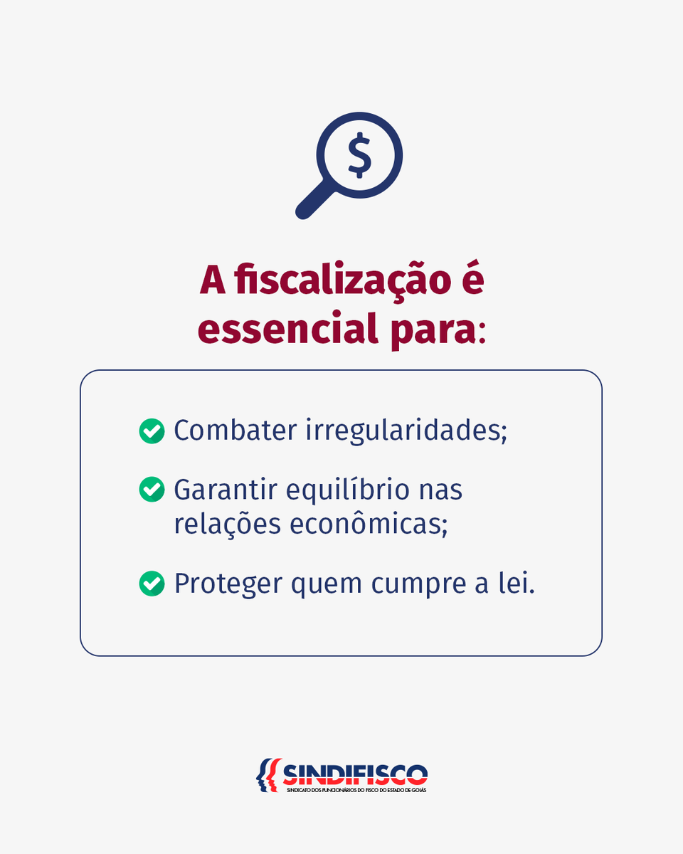 Quando alguém deixa de pagar impostos, o impacto não é individual, pois recai sobre toda a sociedade.

A fiscalização realizada pelos auditores-fiscais da Receita Estadual de Goiás tem papel essencial nesse processo. Confira sua importância!