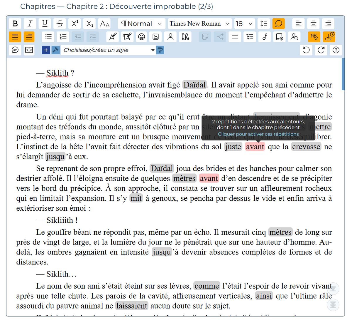 MarkusCharret's tweet photo. ✨ Dites adieu aux répétitions avec la version 2.1.0 d'Épistolads !

🔍 Détectez vos répétitions en temps réel, sur plusieurs chapitres, et surveillez vos tournures favorites. Écrivez mieux, dès maintenant !
https://t.co/59VOLO3sDC

#epistolads #écriture #relecture https://t.co/vp3SQsc25W