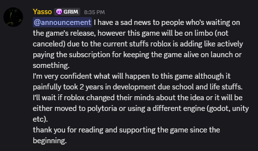 EntityAwakening's tweet photo. Announcement about the future of Entity's Awakening.
#entitysawakening https://t.co/yLvYD0Fs0l