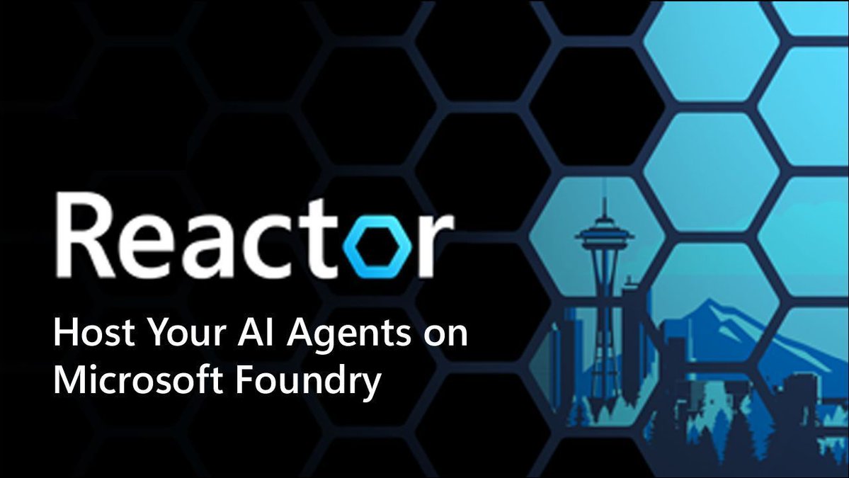 VisualStudio's tweet image. 🚀 Host AI Agents on Microsoft Foundry
🗓️ Apr 27–30 | 10am PT
Learn to deploy agents with Agent Framework &amp;amp; LangChain/LangGraph—plus tools, evals, and guardrails.
🎤 Live office hours after each session
👉 aka.ms/AgentsOnFoundr…
#MicrosoftFoundry #AIAgents #LangChain #Azure