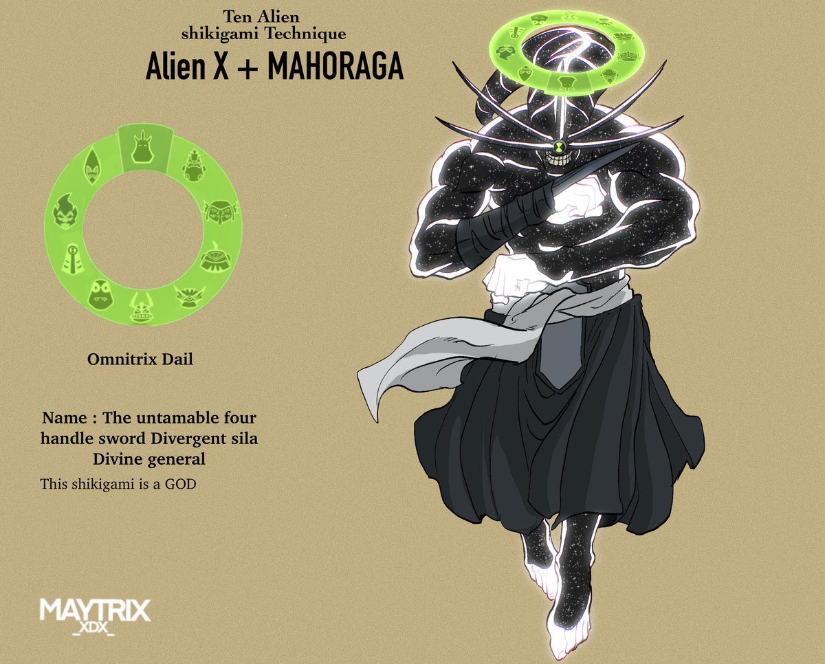 MaytrixXdx's tweet image. The 10 Alien shikigami Technique completed 
#Ben10 #JujutsuKaisen