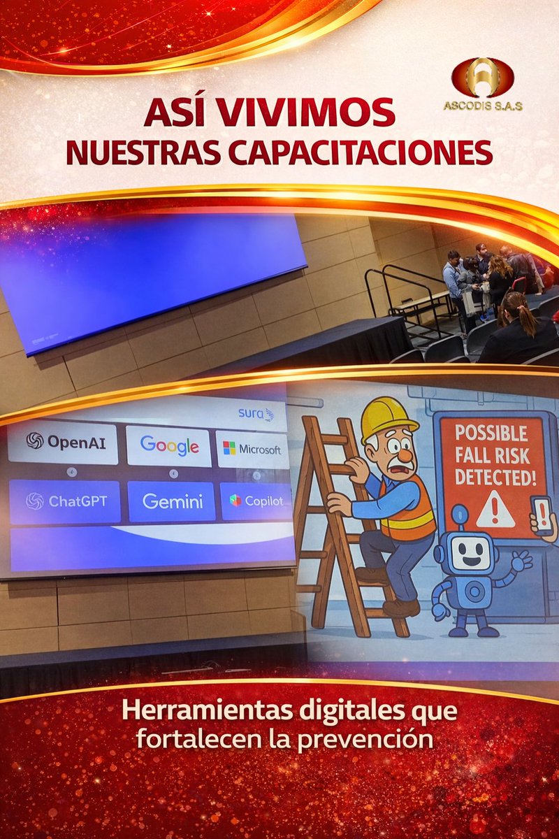 ASCODIS1's tweet image. ¡Capacitar es prevenir! 📚🦺
En ASCODIS seguimos fortaleciendo conocimientos para promover entornos de trabajo más seguros y saludables.
#ASCODIS #Capacitación #SST #SeguridadYSaludEnElTrabajo #PrevenciónDeRiesgos #TrabajoSeguro #CulturaPreventiva
