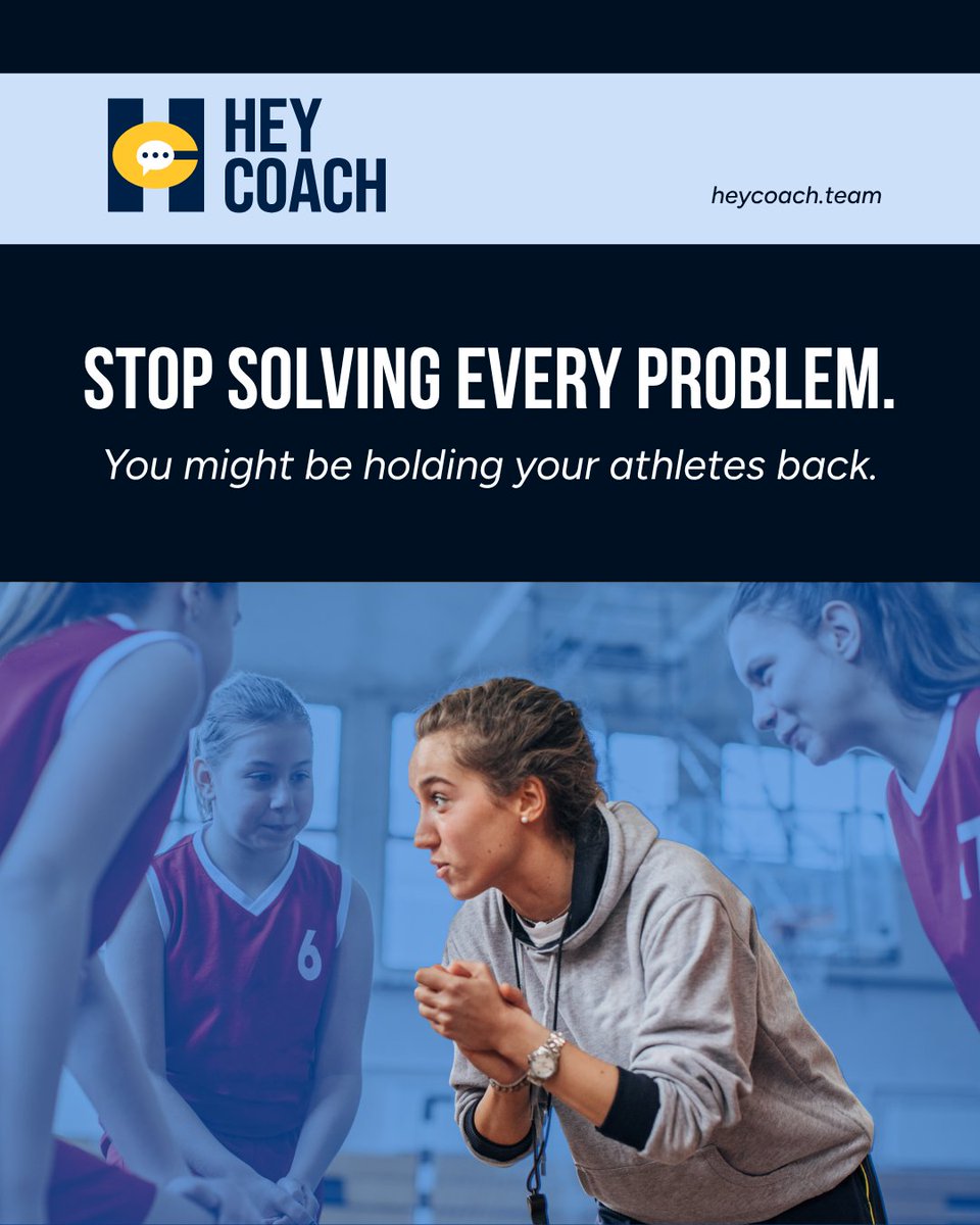 heycoach_team's tweet photo. You might be hurting your athletes without realizing it.

Every time you answer “What should I do?”
you may be building dependence instead of decision-makers.

Great coaches don’t give all the answers.
They build thinkers. 🧠

#HeyCoach #Coaching #Leadership https://t.co/NjnLyOsqjH