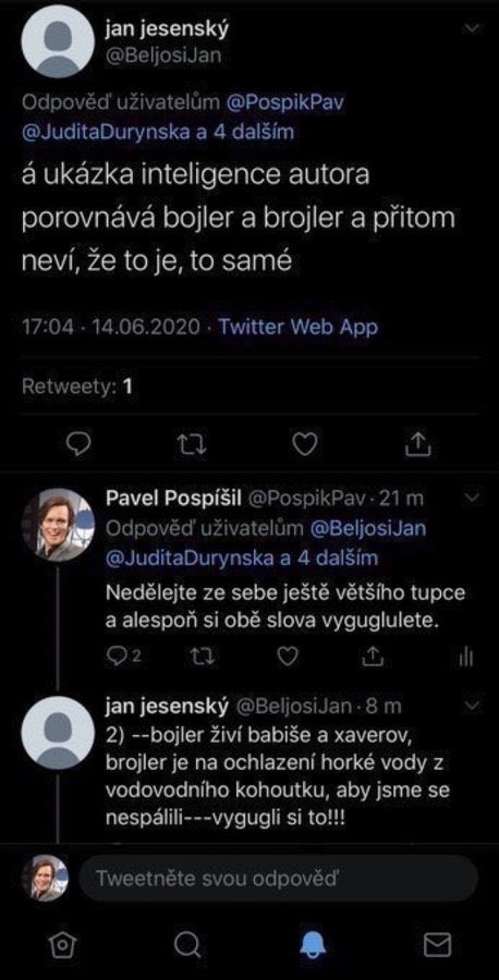 PospikPav's tweet photo. @BeljosiJan @TOP09cz Blbečku. Ty mě poučovat nebudeš. https://t.co/f2xS8pDmkB