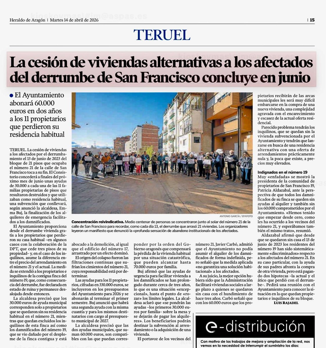 Plataforma Afectados C/ San Francisco Teruel, 21 tweet media