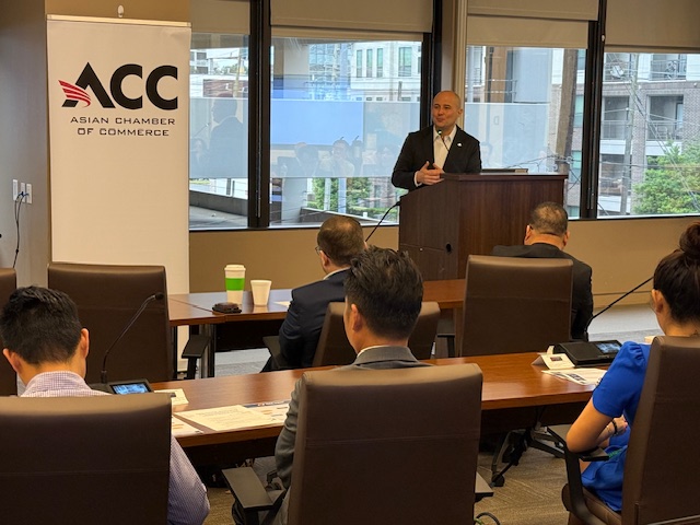 AsianChamberHou's tweet photo. ACC partnered with the Gulf Coast Workforce Board for the Doing Business in Texas: Workforce &amp; Energy Forum, bringing together 50+ business leaders. Thanks to former State Rep Jacey Jetton for the legislative update and to our partners for insights on workforce &amp; energy. https://t.co/2fESynmlKi