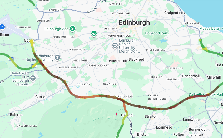 trafficscotland's tweet image. NEW❗️⌚️16:23

🛣️#A720 Sheriffhall Roundabout
 
⚠️There is heavy congestion westbound from the Sheriffhall roundabout  to Dreghorn

🚗Extra travel time is advised with delays approx. 28 minutes currently 

#DriveSafe and #PlanAhead

📣updates to follow 
@SETrunkRoads