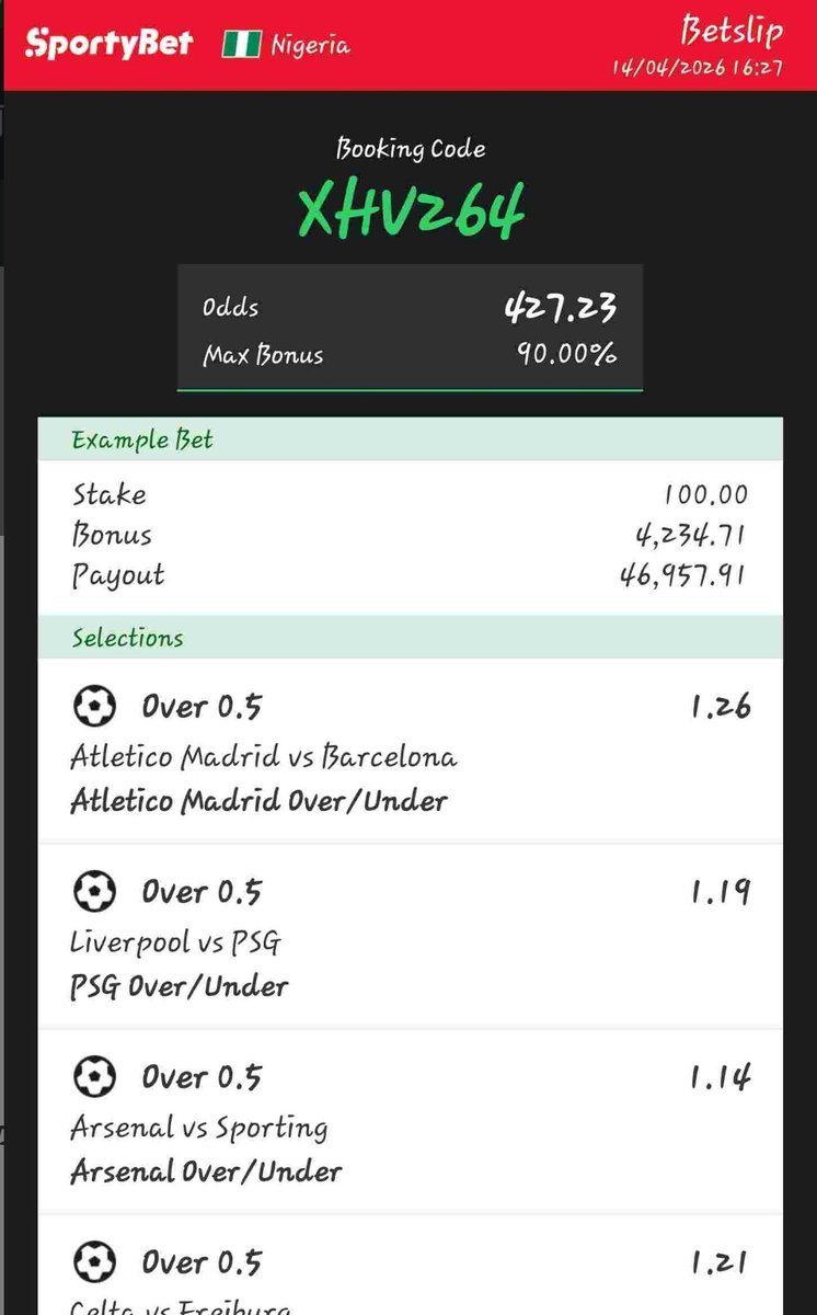 Loyal_Echo's tweet image. I reduce everything to a safer odd

XHV264✍️ 

🤲🤲🙏🙏🏆

It will boom, let bookmark and repost please 🙏