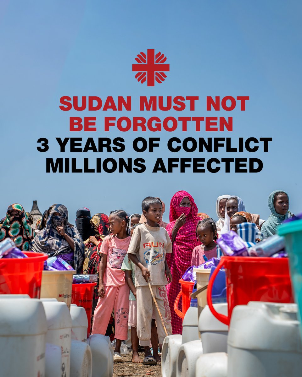 iamCARITAS's tweet image. Sudan must not be forgotten.

On 15 April, we mark 3 years of conflict in Sudan.

Millions face displacement, hunger and violence.

Together with partners, Caritas Internationalis calls for urgent action and peace.

Read more: caritas.org/sudan/humanita…

#sudan #caritas #crisis