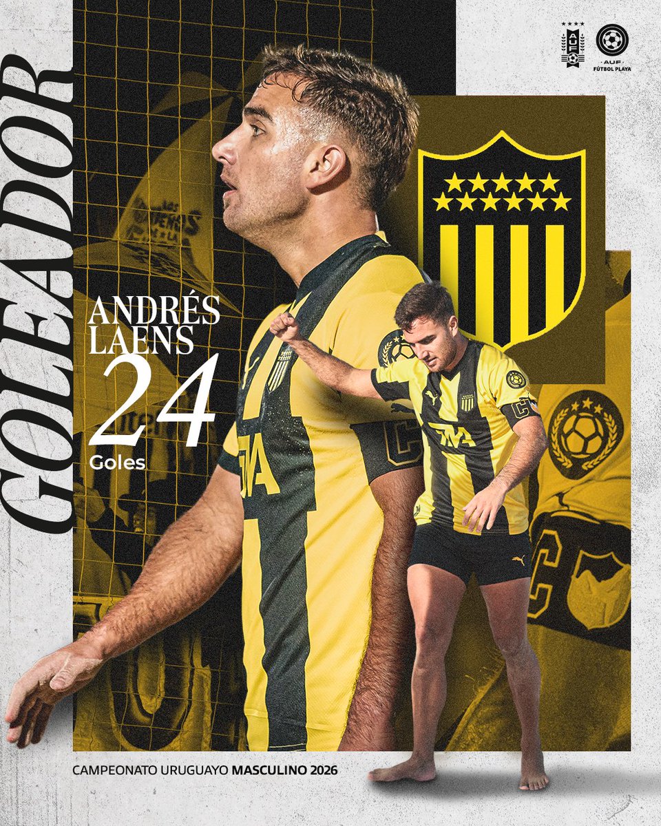 FutbolPlayaAUF's tweet photo. ๐ซก ๐พ๐๐ฅ๐๐ฉ๐ฬ๐ฃ ๐๐๐ก ๐๐ค๐ก
Andrรฉs Laens y sus 24 goles en la temporada, vitales para @FutbolPlayaCAP en su obtenciรณn del Uruguayo.
#CopaBROURecompensa https://t.co/XqDZO22Uk8